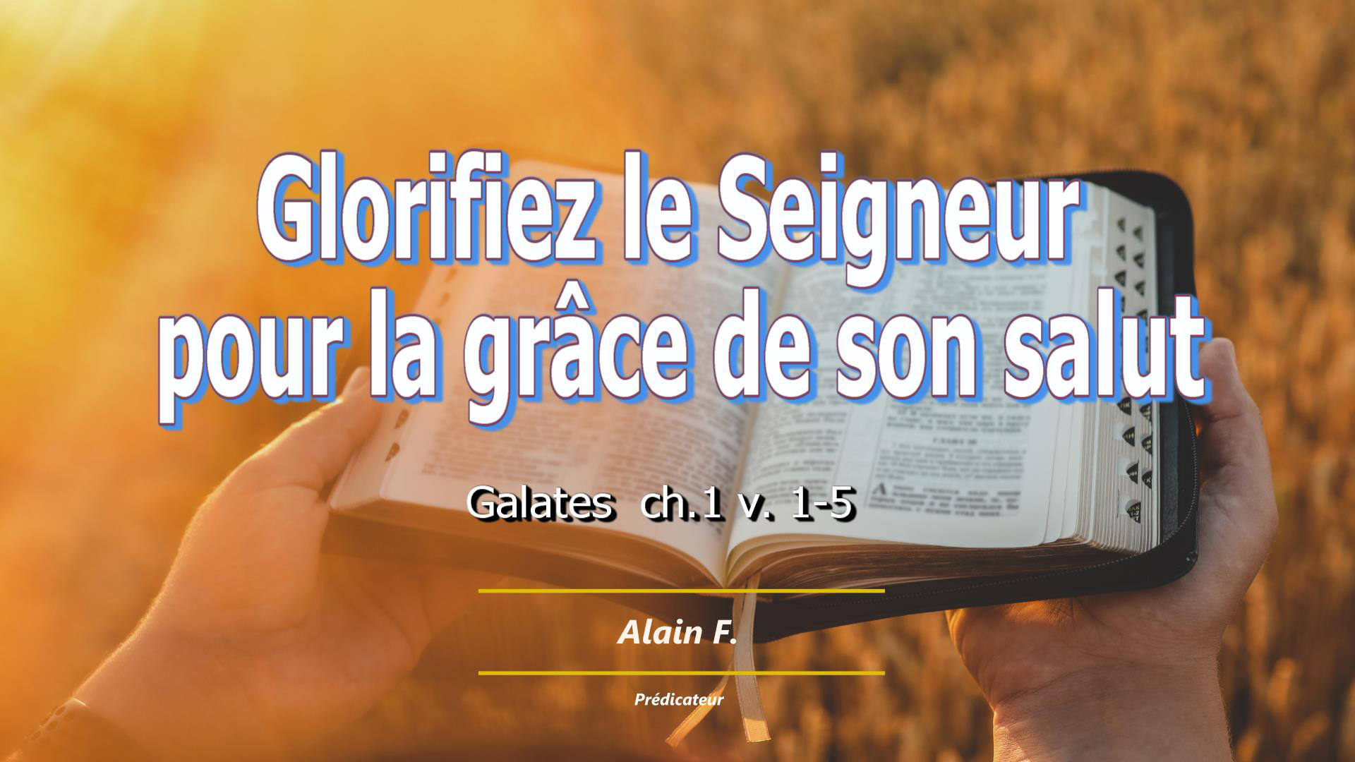 Lire la suite à propos de l’article Glorifiez le Seigneur pour la grâce de son salut.