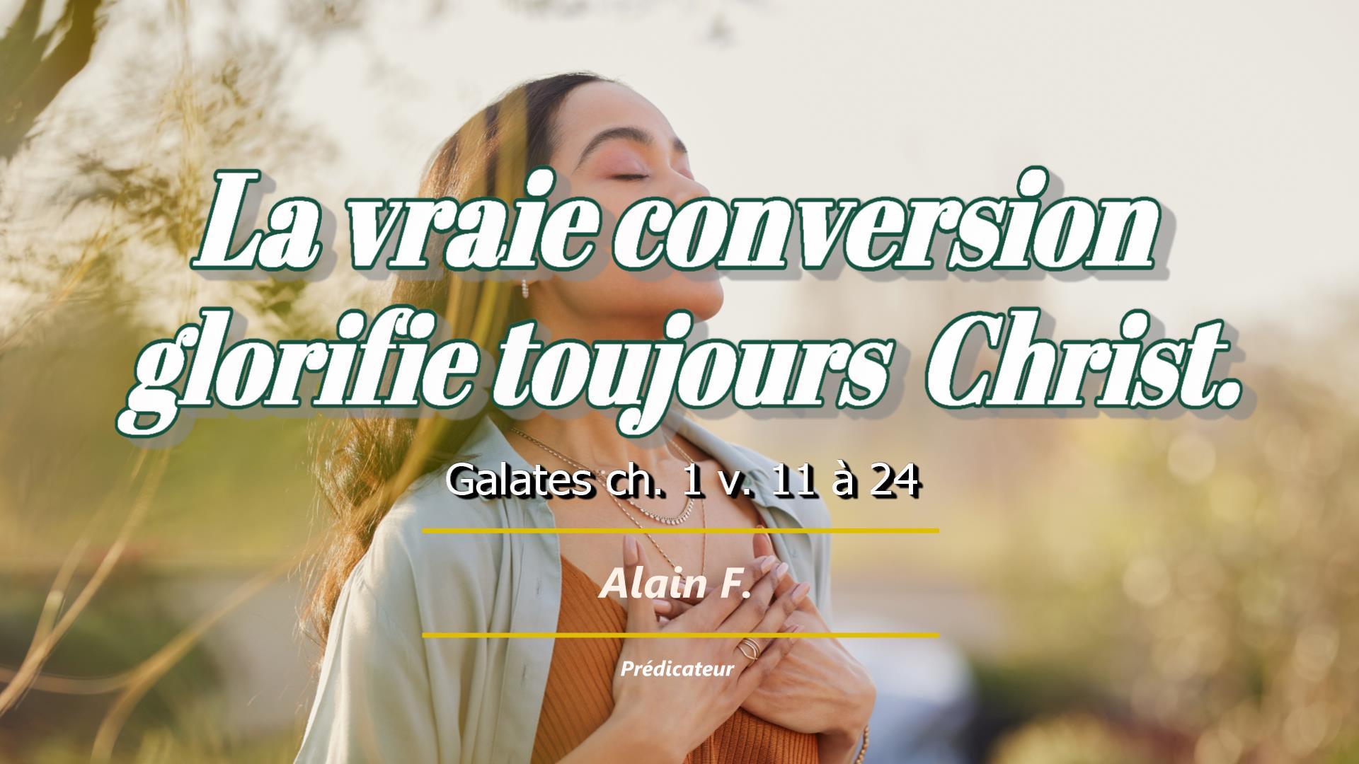 Lire la suite à propos de l’article La vraie conversion glorifie toujours Christ.